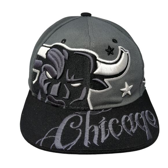 Chicago Premium Snapback Cap Gray One Size Adjustable Embroidered Vented Holes - Picture 1 of 9